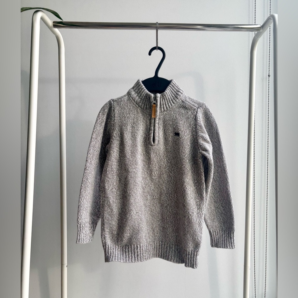 CARTER'S | Boy's Grey Quarter-Zip Long Sleeve Sweater 6T